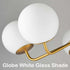5-Light Mid-Century Modern Gold Semi Flush Mount Globe Ceiling Chandelier Light